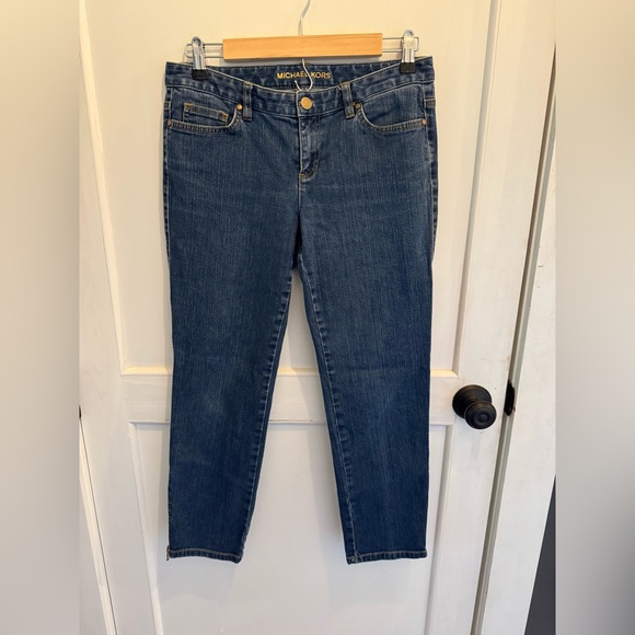 Michael Kors Dark Blue Zipper Ankle Jeans - Picture 1 of 8